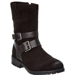 NEW Clarks Women's Clarkwell Mid Black Suede Boots